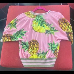 Dolce & Gabbana Pink Pineapple Crop Sweater